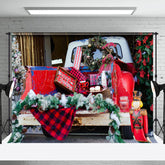 Lofaris Retro LKW Zurück Kranz Nachtisch Weihnachten Hintergrund